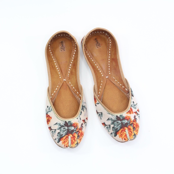 Zebidah Shoes - Zebidah Floral Handmade Womens Leather Flats